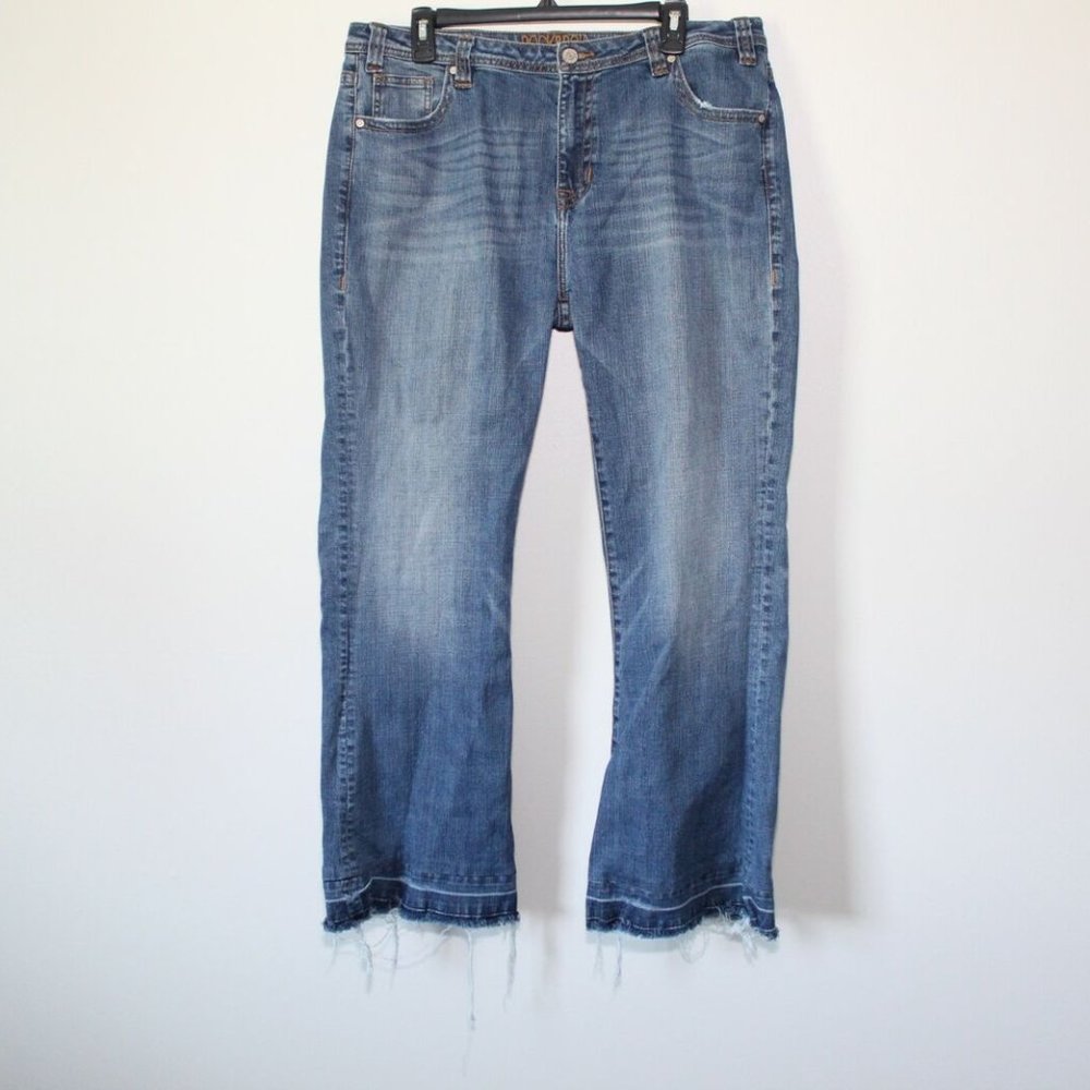 Rock & Roll Cowgirl High Rise Trouser Jeans Raw Hem Women's 36 x 32 H12958 - Picture 2 of 12